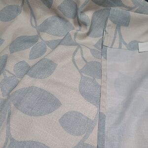 Laura Ashley Blue and Cream Leaf Pattern Curtain Panel (2)